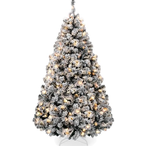 Best Choice Products Pre-Lit Black Christmas Tree, 6ft Artificial...