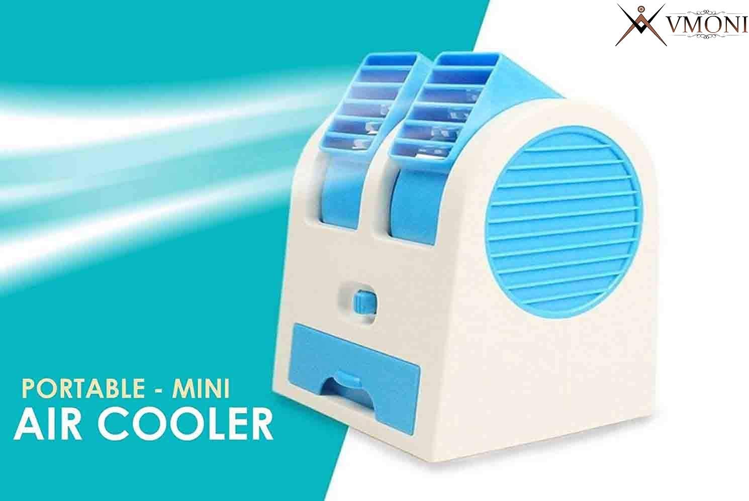 Mini Plastic Portable Air Cooling Fan Battery and USB Operated (Medium, Multicolour)
