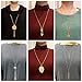 YWLI 8 PCS Long Necklaces for Women - Fashion Pendant Necklace Jewelry, Multi Layer Necklace, Tassel Necklace, Leaf Necklace, Y Necklace, Gifts for Women