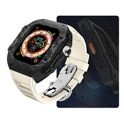 Kit modification luxe Apple Watch Ultra en fibre de carbone et bracelet fluor