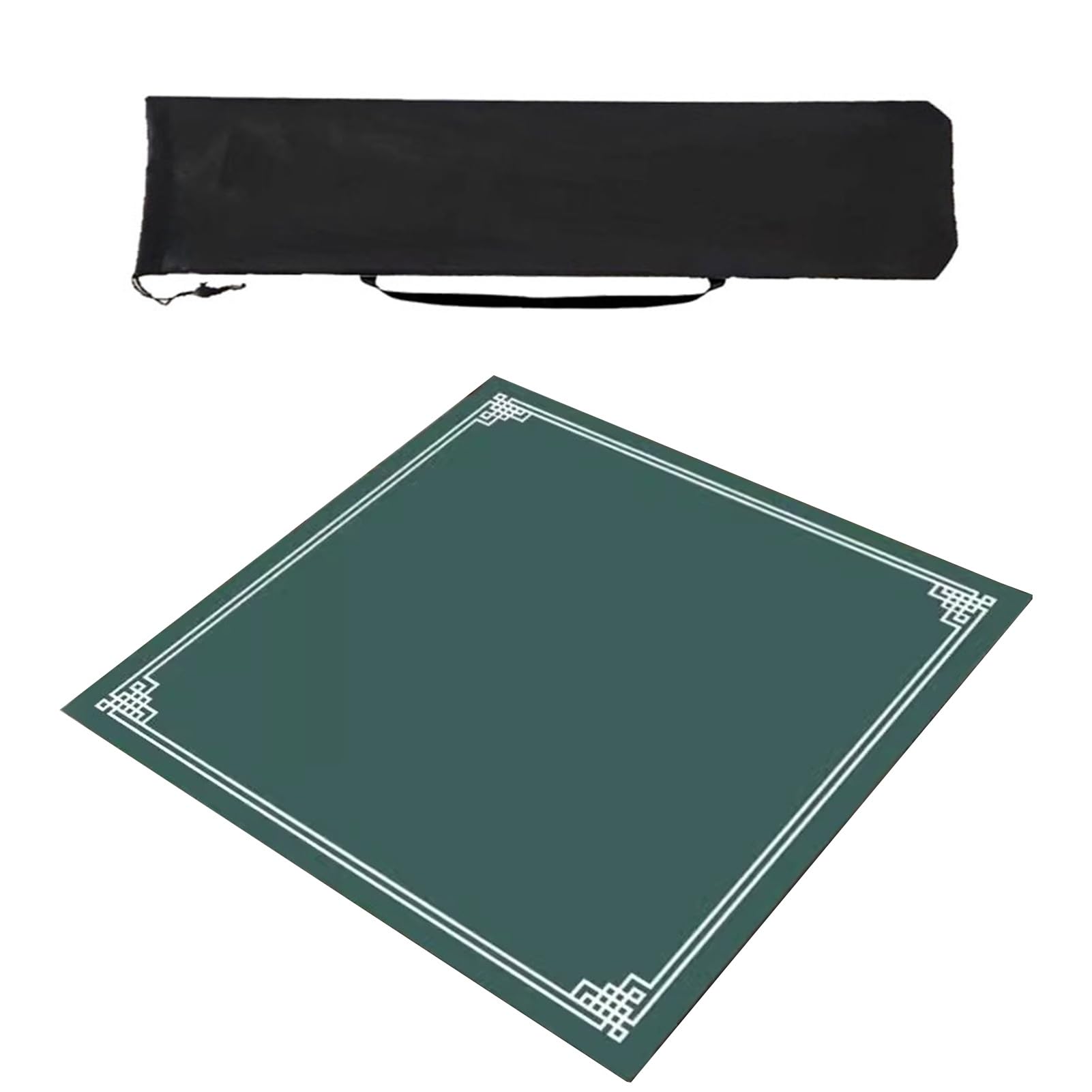 Tapis De Table Mahjong avec Sac De Rangement, Tapis De Mahjong pour Jeux De Cartes De Poker, Tapis De Jeu De Mahjong Carré Antidérapant(Green,90x90cm)