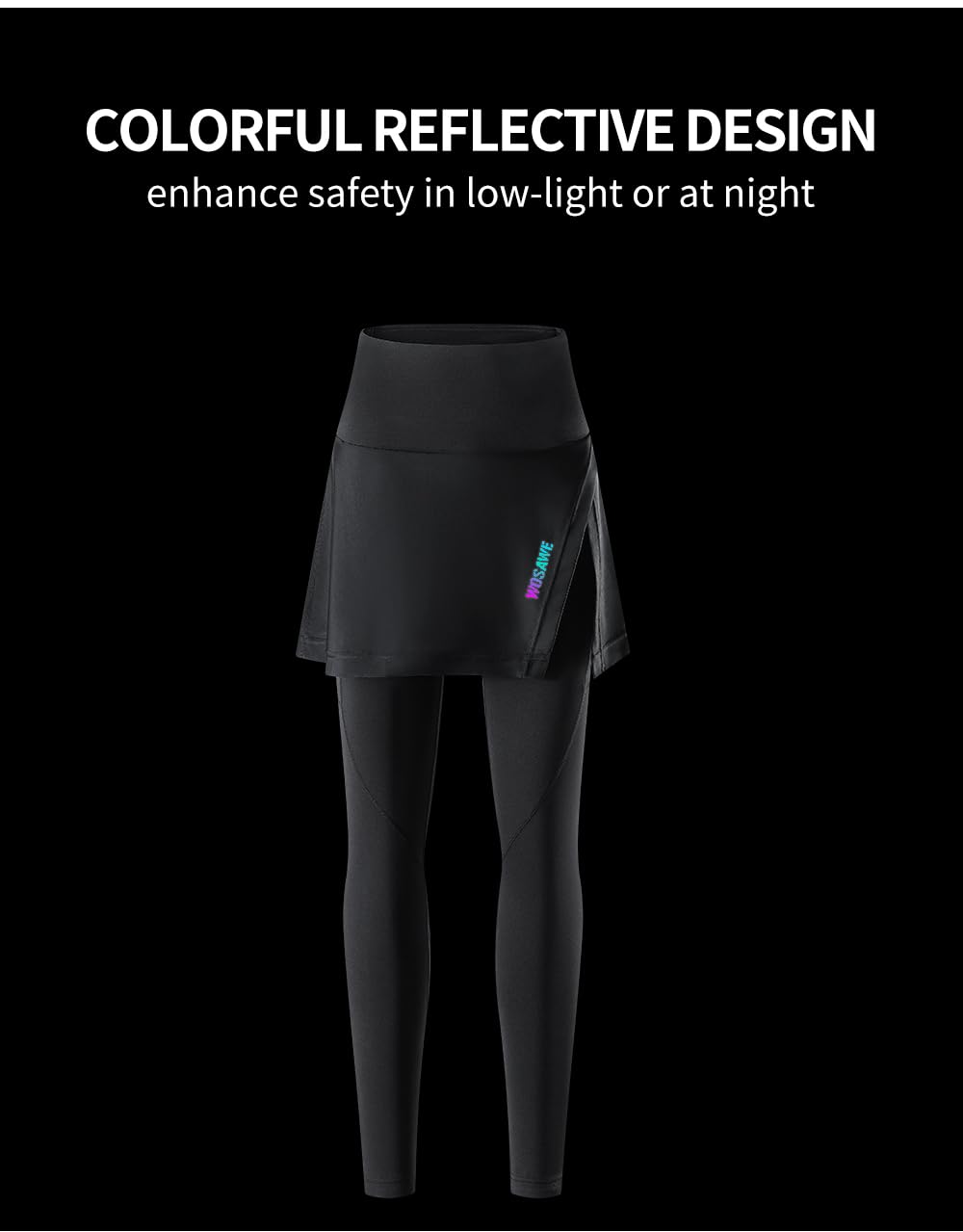 WOSAWE Damen Fahrradhose mit Rock Winter Warm Thermoleggings mit Atmungsaktiv 4D Schwamm Gepolsterte
