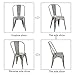 Joveco Sheet Metal Frame Tolix Style Stackable Industrial Bar Chairs with Back - Set of 2 (Gunmetal) Wholesale Price
