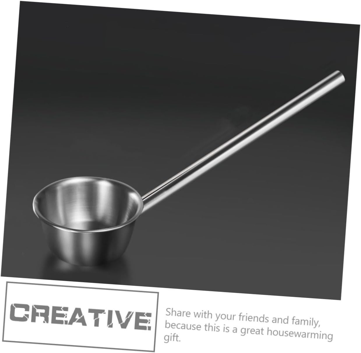 Veemoon Stainless Steel Water Scoop Ladle Thickened Medium Size Long Handle Multipurpose Kitchen Accessory for Home and Cooking Use