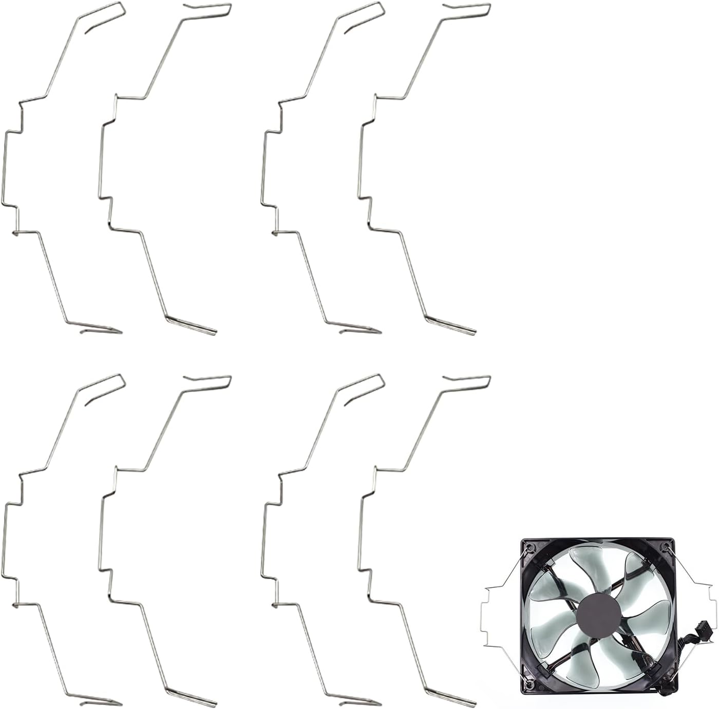 8PCS 120mm heatsink Fan Clips, Universal Heatsink Fan Mount Clips, PC CPU Cooler Cooling Bracket for Computer