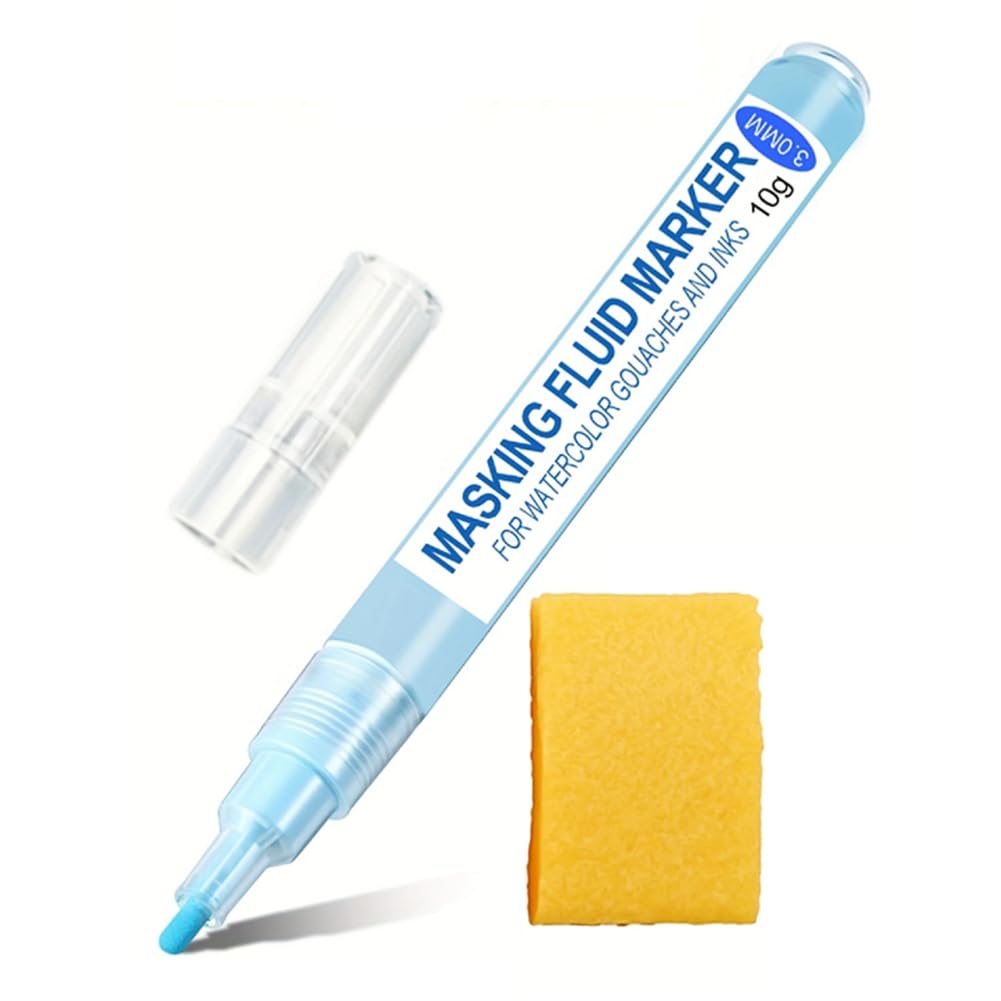 Littimoon for Watercolor Painting Masking Fluid Pen 1 Pack Including 1 Eraser, for Various Art Projects
