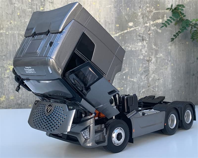 1:24 スケール Foton Auman Kunlun ダンプトラック モデル for FOTON for Auman Galaxy Truck Silver 1/24 Truck Pre-Built Model