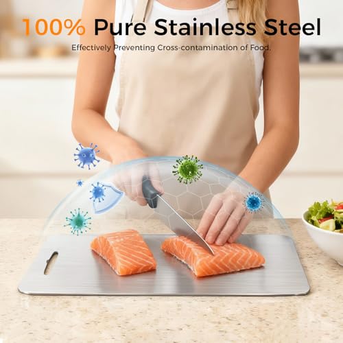 3 Tablas de Cortar de Acero Inoxidable 304, Set Cocina miniatura 6