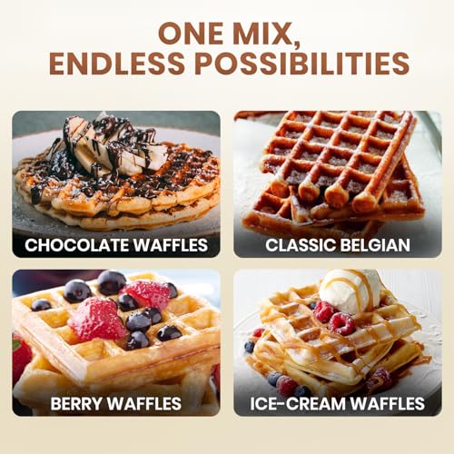 Image of Mutelab Waffle & Pancake Premix, Chocolate Flavor, 1kg | Ready to Cook, Rich Chocolate Flavor, No Preservatives Added
