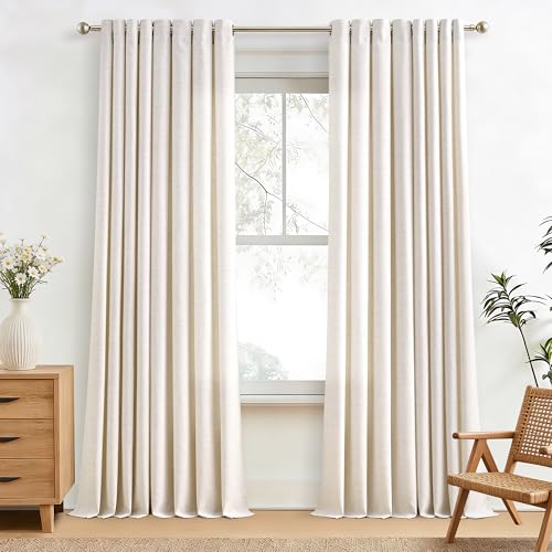 Image of 100 Inch Long Curtains for High Ceiling Living Room Cream 52x100