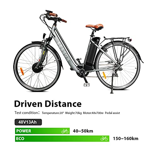 Image of Yose Power Ebike Battery 48V 13Ah Silver Fish Pedelec for Max 700W Motor, Electric Bicycle Lithium-Ion Battery, USB Output, Safe Lock, Led Indicator Light, with Base and Charger