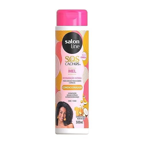 Salon Line - Linha SOS Cachos (Mel e Oleo de Argan) - Condicionador 300 Ml - (SOS rizos (miel y aceite de argán) - Acondicionador 10.14 Fl Oz)