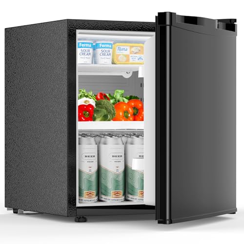 COWSAR 1.6 Cu.Ft Compact Fridge with Freezer, Refrigerator with 7 Temperature Settings, Energy-efficient Low Noise Small Refrigerator Suitable For Dorm, Office, Bar, RV, Bedroom, Commercial