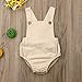 Newborn Baby 1 Piece Summer Romper Baby Girl Boy Solid Color Romper Sleeveless Backless Jumpsuit Overalls Outfits (Khaki,3-6 Months)