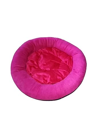 UR PET Supplier Reversible Round Shape Soft Velvet Cat Dog Pet Bed (RaniPink) (Size : 3XL)