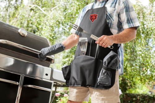 Image of Picnic TIME BBQ Apron Tote Pro Grill Set, (Black with Gray Accents)