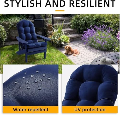 Coussin de chaise Adirondack bleu imperméable résistant aux intempéries - 6