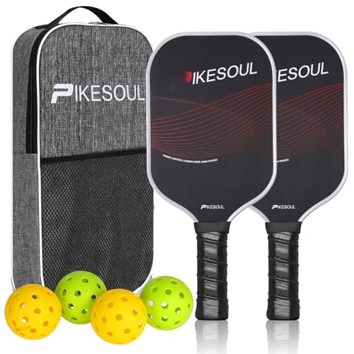 PIKESOUL Carbon Fiber Pickleball Paddles Set