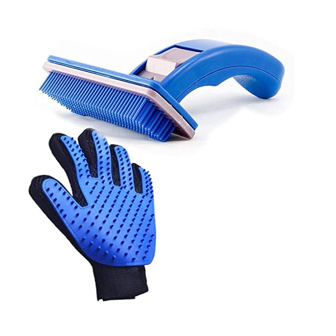 SPYNET Durable Combo of Hard Spiked Hair Massager Grooming Gloves and Plastic Slicker Brush Ideal for Cleaning Hair Dogs and Puppies (Multicolor, Pack of 2) (B0C1VQ29P7) Amazon Price History, Amazon Price Tracker