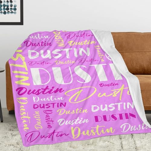 Personalized Blankets for Kids with Names Customized Blankets with Name for Adult Custom Blanket Gift for Birthday Christmas Valentines Day Gift