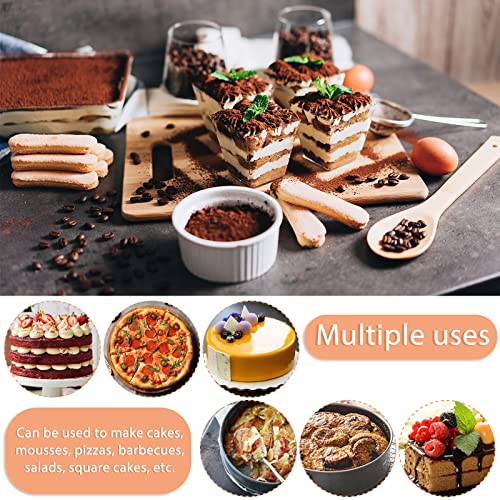 Amzeeniu Tortiera Rimovibile 4 Pezzi Ø 12/18/23/26 cm,Professionale Teglia da Forno Rotonda Springform con Rivestimento Antiaderente Torte in Acciaio al Carbonio Cake Pan per Pane e Formaggio - immagine 5