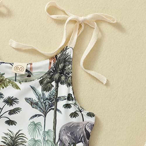 Wld Baby Girls Boys Cute Animal Print Romper Jumpsuit Infant Backless Playsuit Overall Summer Clothes (Gray, 0-6 Months) #TOP4