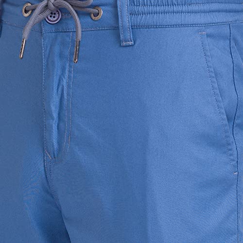 Image of Parx Men's Flat Front Comfort Fit Dark Blue Casual Trouser