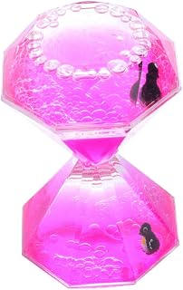 Hoement Reloj De Líquido Diseño De Diamante Temporizador De Burbujas Decorativo para Escritorio Juguete Sensorial para Niño Niña Color Rosa
