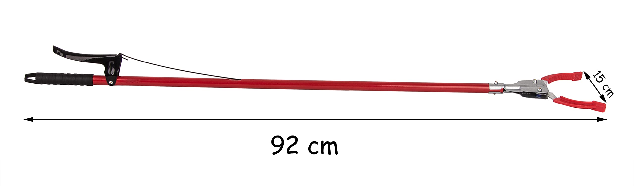 BigDean 3x Greifzange 92cm lang - aus Metall & Kunststoff - Müllzange Greifhilfe für Senioren Müll-Greifer Laubzange Aufhebehilfe