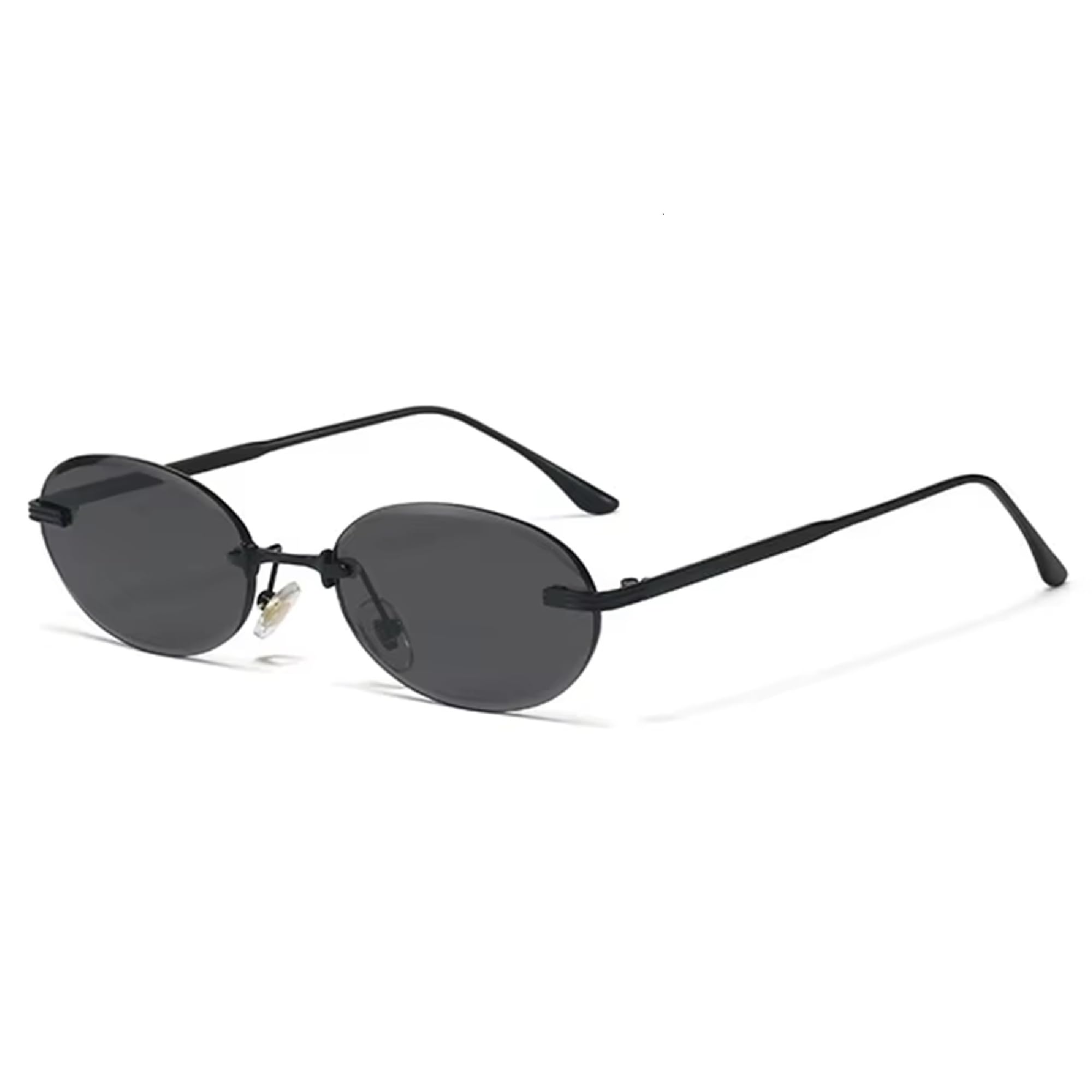 Retro Oval Rimless Sunglasses for Men & Women | UV400 Protection | Lightweight Vintage Metal Frame Stylish Shades | Trendy Unisex Eyewear for Travel, Beach, Driving (M242)-image-35