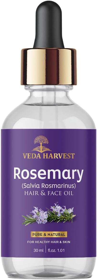 VEDAHARVEST Rosemary Essential Oil 30 ml | Multiple hair Benefits | Hydrates Skin | Helpful to Hair Strengthen & Scalp Nourishment | 100% Pure and Natural Oil |