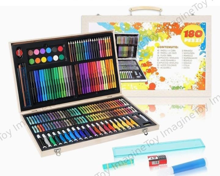 Image of Toy Imagine 180pcs Kids Painting Pen Colour Crayon Marker Pencil Drawing Art Set 180 pcs color stationery set colour pencil 180pcs kids drawing art set