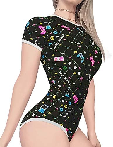 LittleForBig Cotton Romper Onesie Pajamas Bodysuit-Baby Gamer Onesie