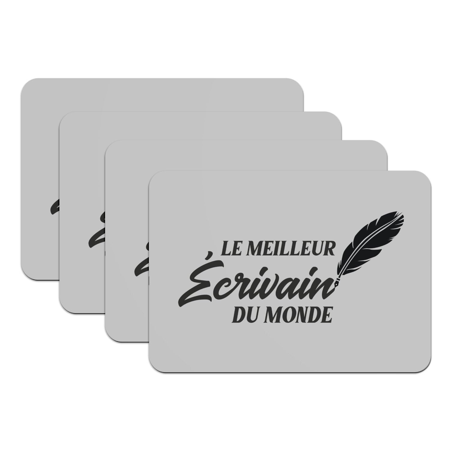 Sets de table gris caoutchouc grand format lavables pour amoureux de roman et littérature