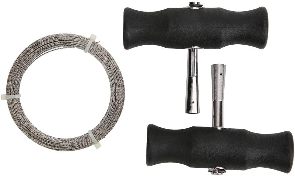 Glass Cutting Wire, Car Windshield Removal Tool Rubber Handle Glass Cutting Wire, Windshield & Glass Repair Tools (Single-stranded wire) (Three-stranded steel wire)