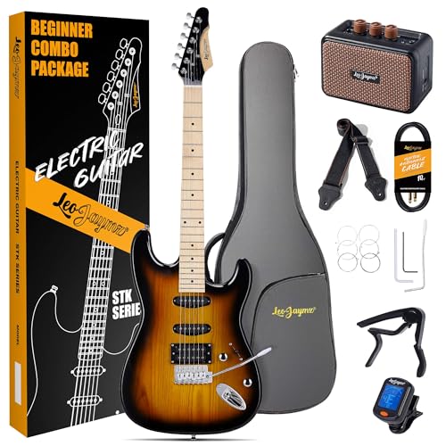 Leo Jaymz Beginner Electric Guitar Complete Kit with Portabl