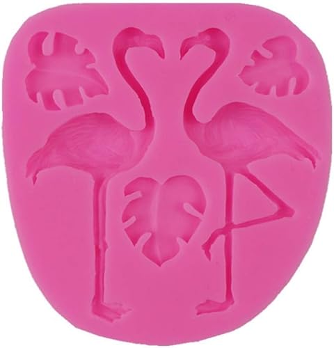 DanLingJewelry Moldes de silicona de grado alimenticio para flamenco de Monstera para fondant para decoración de joyería DIY 4.134x3.740 in
