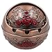 Honoro Windproof Ashtray with Lid for Outdoor and Indoor Use,Metal Portable Cigarette Ashtray with Gift Box,Red Rose,Red Bronze