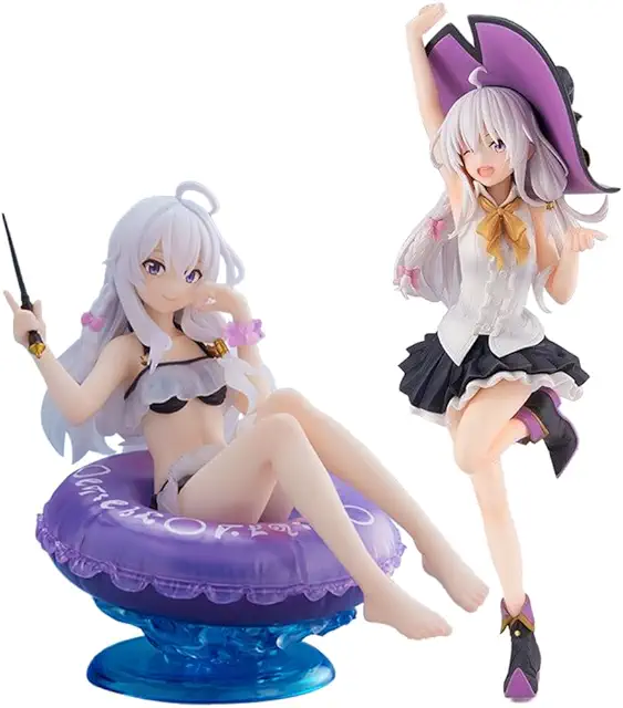 Zhongkaihua Elaina-Figur Wandernde Hexe Die Reise von Elaina, 2 Stück, PVC-Statue für Figuren-Sammlung