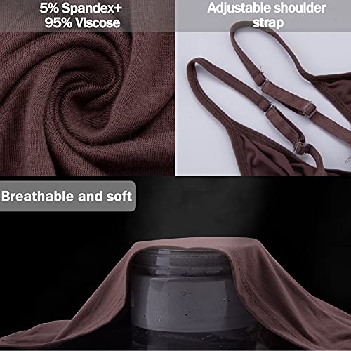 Image of BQTQ 5 Pcs Women's Camisole Tank Top Undershirt Spaghetti Strap Basic Camisoles