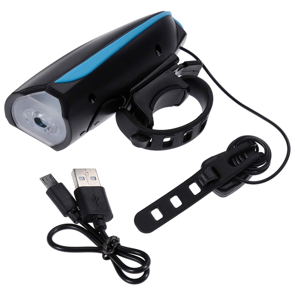 RajoNN Luz para Bicicleta 3 en 1 Luces para Bicicleta Impermeable MTB Bicicleta Bocina Campana Luz LED eléctrica Lámpara Recargable USB Faros Delanteros Luz para Bicicleta