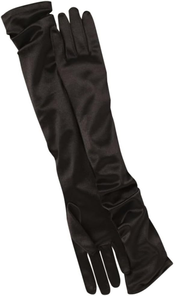 Satin Opera Length Gloves Style RAVEN