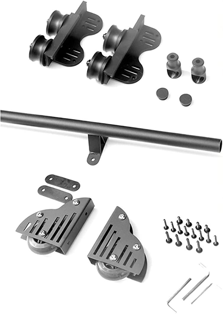 Kit de quincaillerie pour échelle coulissante MObyat avec rail de porte de grange suspendue