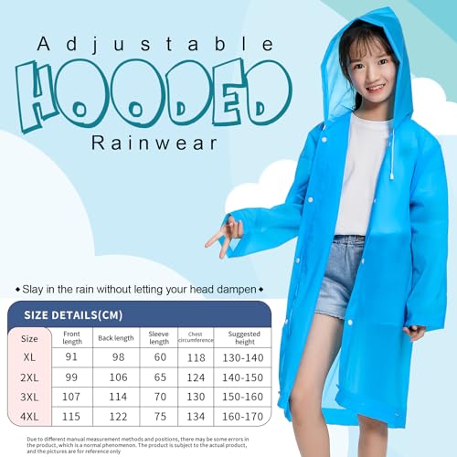 Image of HACER Raincoat Waterproof Full Length Hood & Pockets Rainwear for Kids- (Blue, Free Size, 1 Pc)
