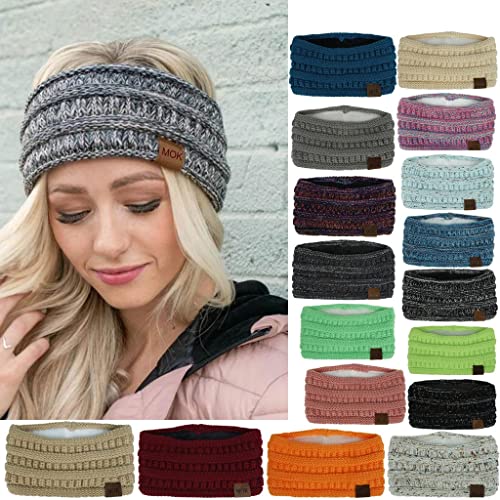 Womens Bohemia Knitting Headbands Winter Ear Warm Headband,Women Hair Accessories Handmade Fashion Sport Hairband,Birthday Christmas Valentine's Day Gifts for Women Girls (Black)