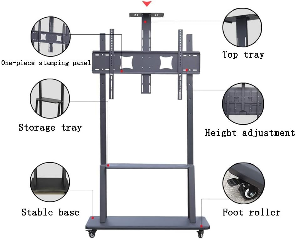 Soporte móvil para TV con ruedas y estante miniatura 3