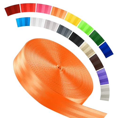 Image of Polyester Webbing Strap 16+Colors - 1 inch&1.5 inch&1.9 inch - 16.5 25 33 55 Yards Heavy Duty Webbing Roll, Flat Webbing Strap for Indoor&Outdoor Gear, Climbing, DIY Crafting, Repairing