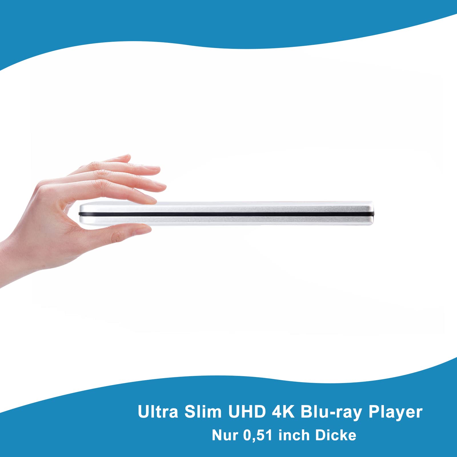 Unidad externa de Blu Ray: USB-C UHD 4K Bluray Drive externo portátil 3D BDXL Bluray grabadora externa para ordenador portátil PC Windows 11/10 Mac MacBook Air Pro funda aluminio
