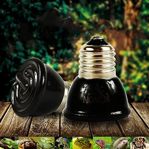 Ankamal Elec Lampe chauffante pour Reptile, 220V 20W / 40W / 60W / 80W / 100W Mini Lampe Infrarouge de Conservation de la Chaleur Infrarouge lointaine en céramique pour Reptiles Tortues hérisson(20W)