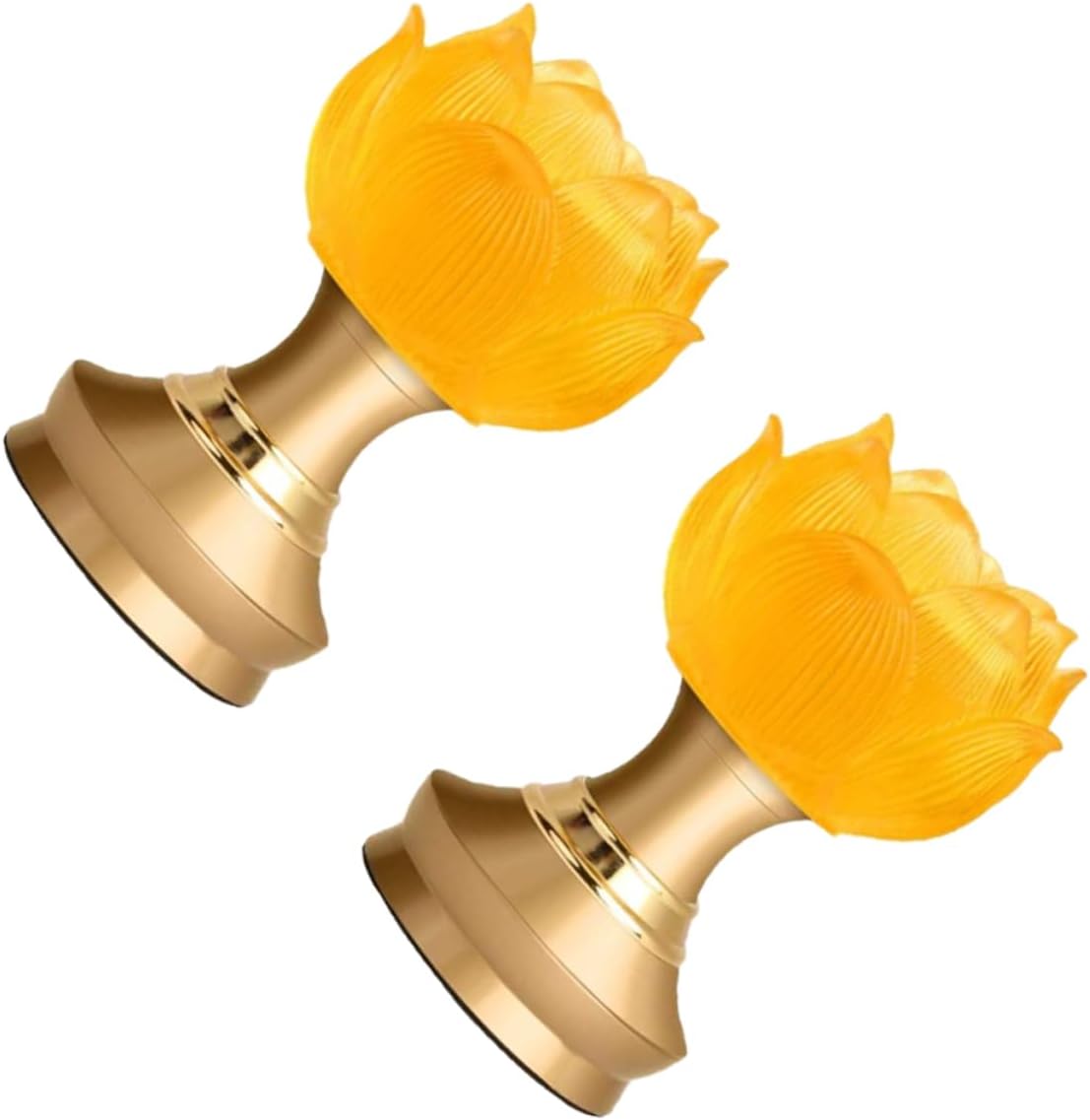 2Pcs Lotus Shape Hall Lamp Decorative Light Ornament for Home Temple Design Non Flower Lamps